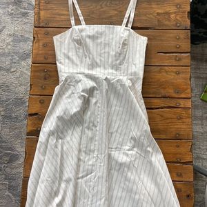 Leith white with beige stripes sundress